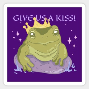 “Give Us A Kiss” Chill Frog Prince Sticker